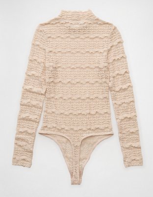 AE Long Sleeve Mock Neck Lace Bodysuit