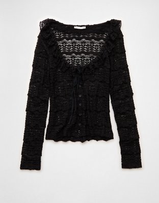 AE Ruffle Neck T-Shirt