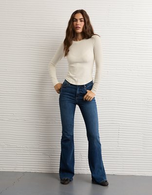 AE Long Sleeve Rhinestone T-Shirt | American Eagle