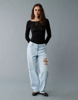 AE Long-Sleeve Lace Bodysuit