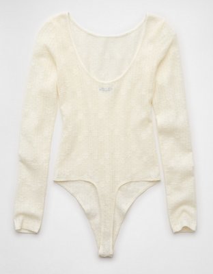 AE Long-Sleeve Lace Bodysuit