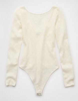 AE Long-Sleeve Lace Bodysuit
