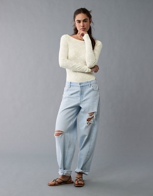 AE Long-Sleeve Lace Bodysuit