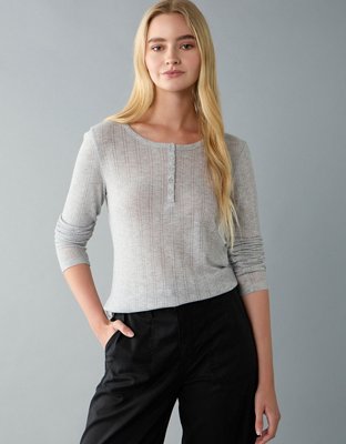 AE Long Sleeve Henley T-Shirt