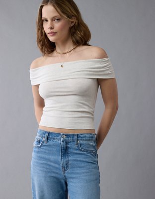 AE Off The Shoulder Foldover Top