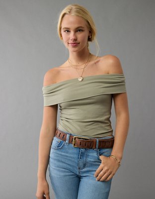 AE Off The Shoulder Foldover Top