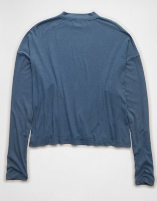 T-shirt AE Doux et sexy à manches longues col haut