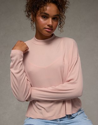 AE Soft & Sexy Long Sleeve Mockneck T-Shirt