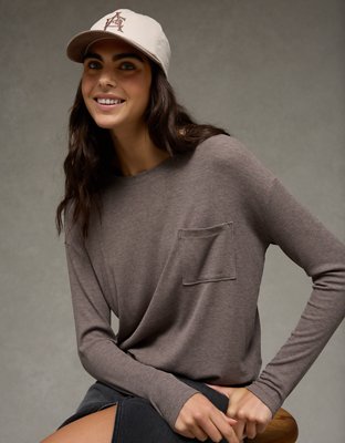 AE Soft & Sexy Long Sleeve Pocket T-Shirt