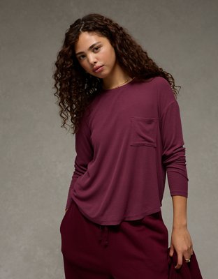 AE Soft & Sexy Long Sleeve Pocket T-Shirt | AE