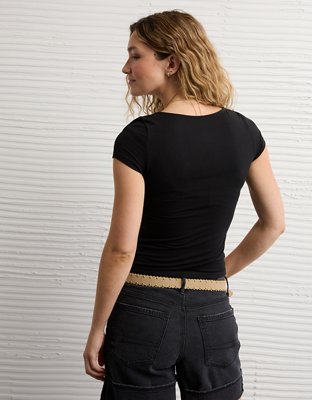 AE Square Neck Hey Baby Tee