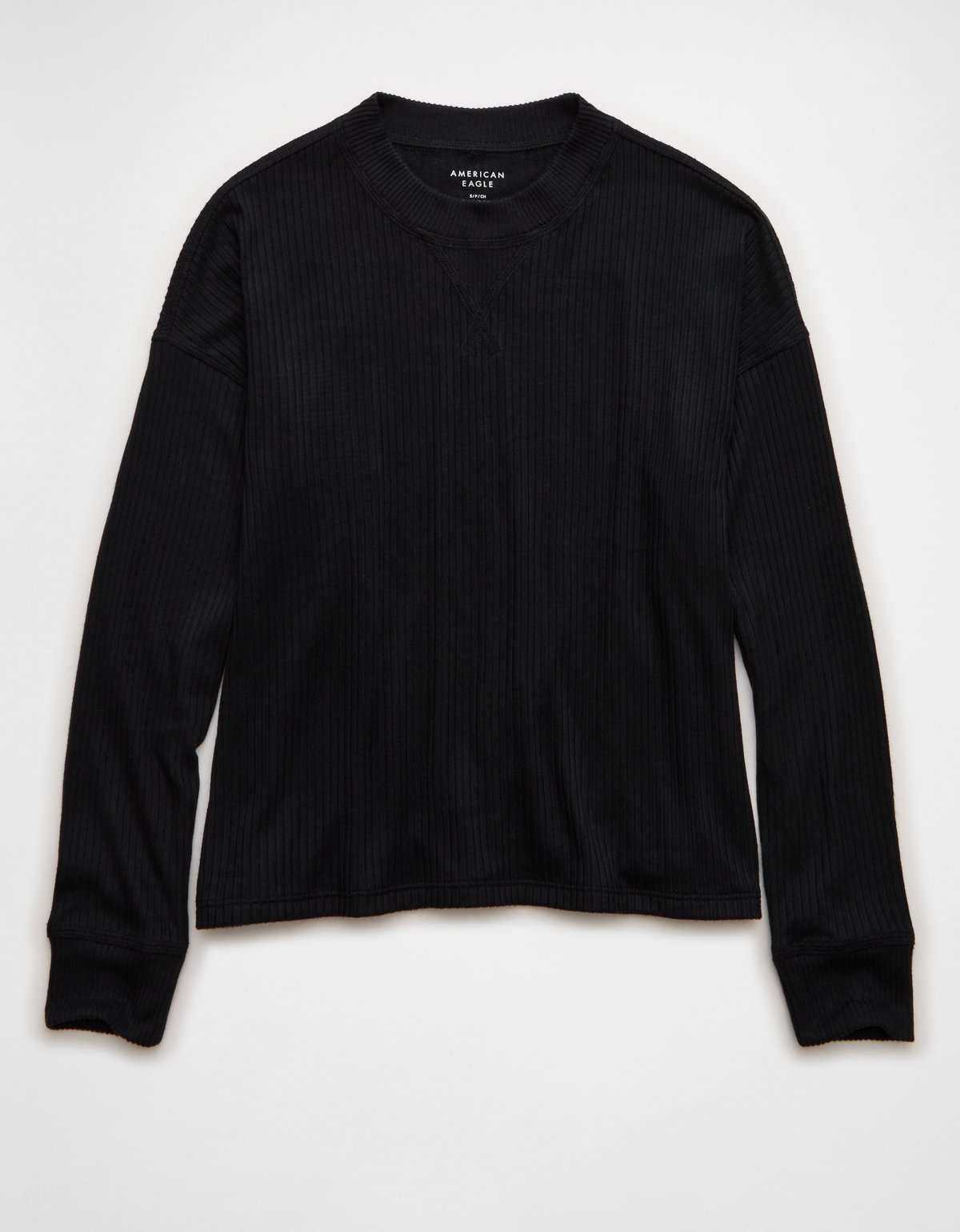 AE Long-Sleeve Waffle Plush Crew Neck Tee - image 3