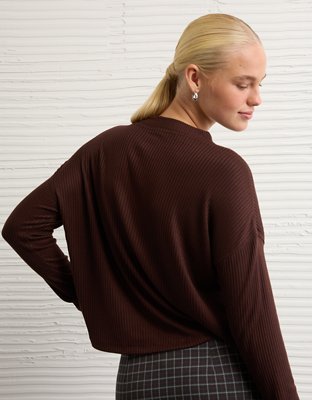 AE Long Sleeve Plush Crew Neck Top