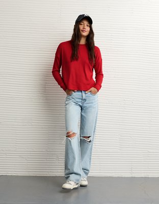 AE Long Sleeve Plush Crew Neck Top