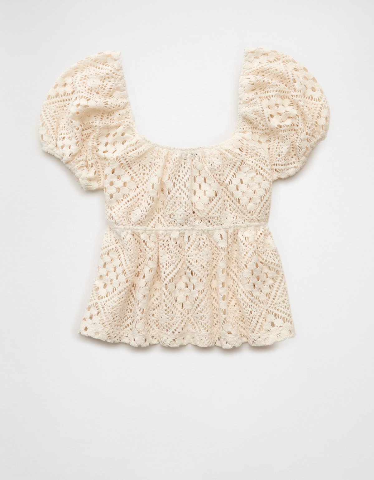 AE Lace Tie-Front Puff Sleeve Tee - image 4