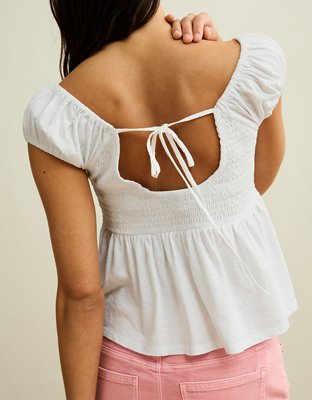 AE Sunchaser Babydoll Ruffle Tee | American Eagle
