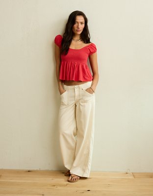 AE Sunchaser Babydoll Ruffle Tee
