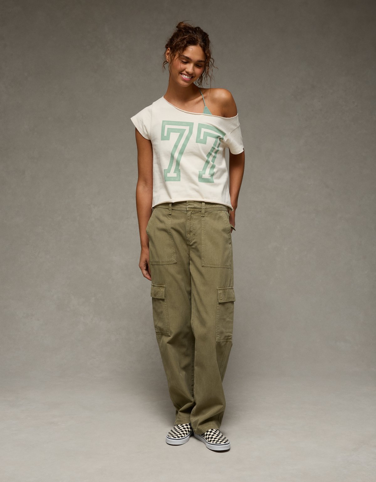 AE Off-the-Shoulder Graphic T-Shirt - image 2