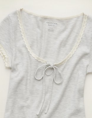 AE Keyhole Hey Baby Waffle Tee