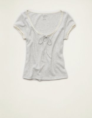 AE Keyhole Hey Baby Waffle Tee