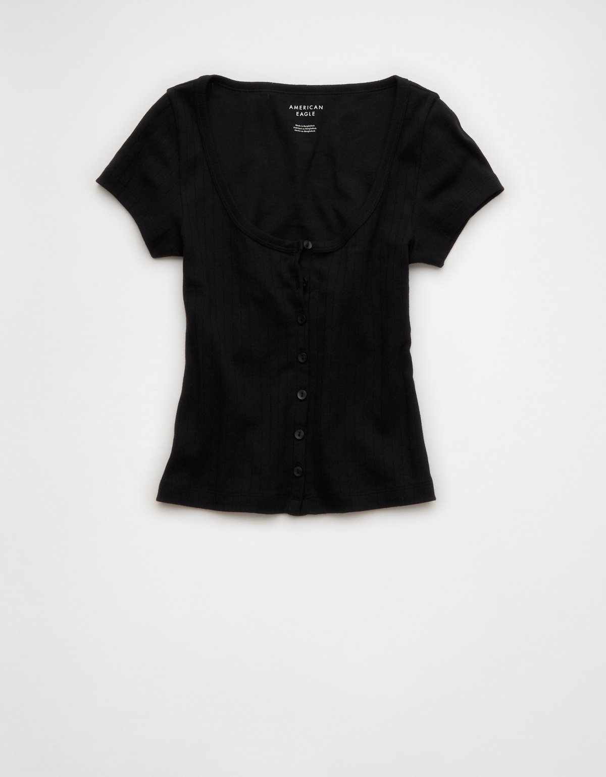 AE Pointelle Button-Up Baby Tee - image 3