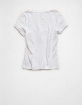 AE Pointelle Button-Up Baby Tee