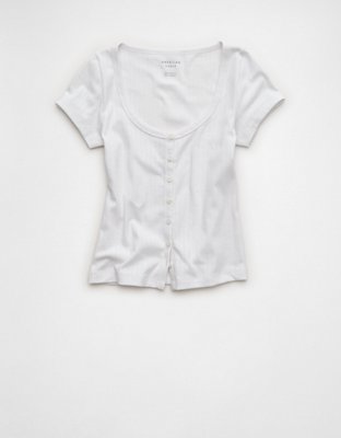 AE Pointelle Button-Up Baby Tee