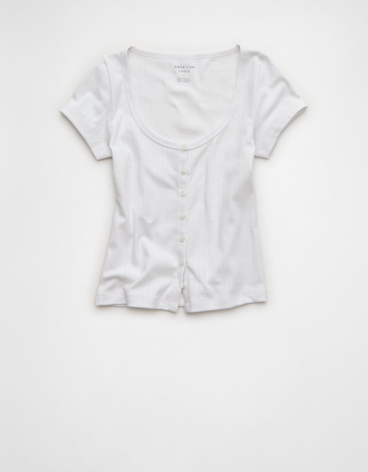 AE Pointelle Button-Up Baby Tee - image 3