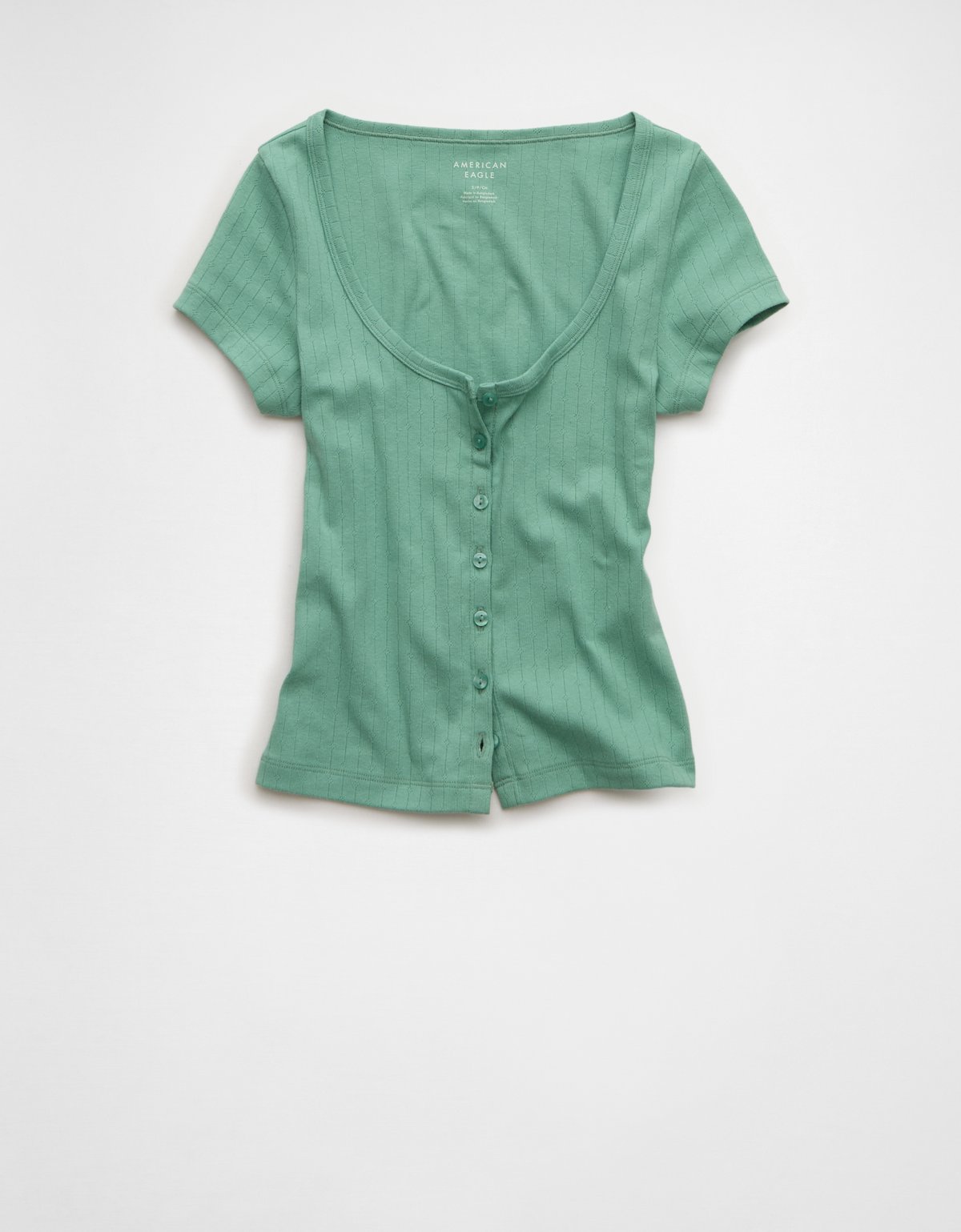 AE Pointelle Button-Up Baby Tee - image 3