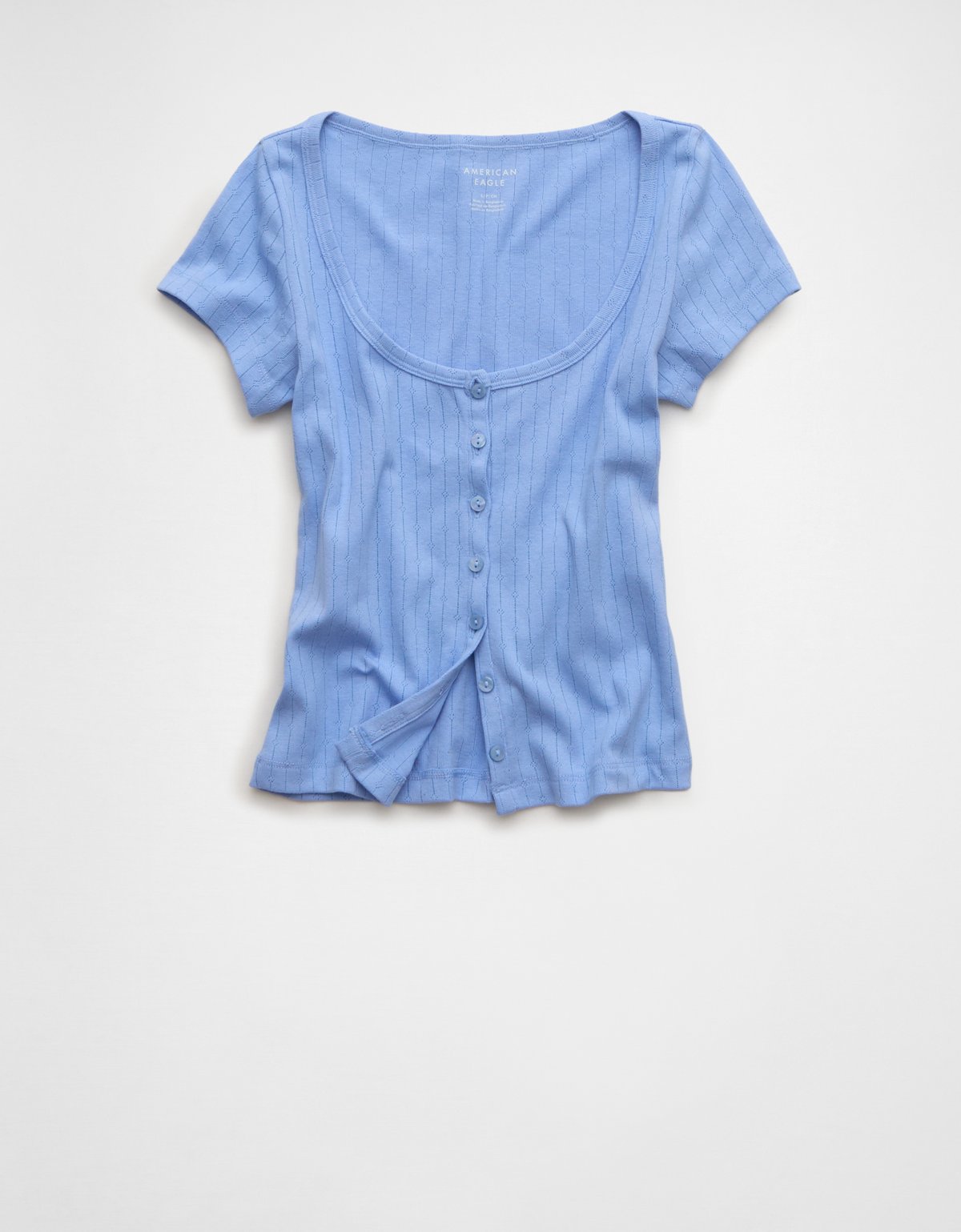 AE Pointelle Button-Up Baby Tee - image 3