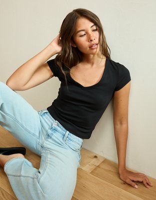 AE V-Neck Hey Baby Tee