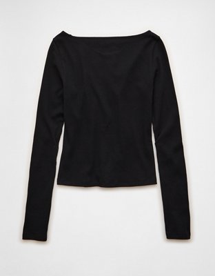 AE Long Sleeve Boatneck Baby Tee | American Eagle