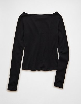 AE Long Sleeve Boatneck Baby Tee | American Eagle