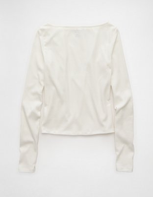 AE Long Sleeve Boatneck Baby Tee | American Eagle