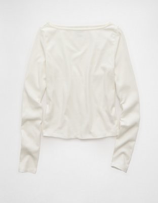 AE Long Sleeve Boatneck Baby Tee | American Eagle