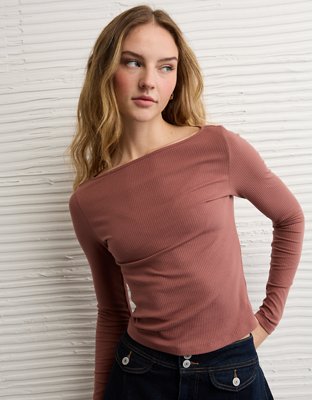 AE Long Sleeve Boatneck Baby Tee | American Eagle