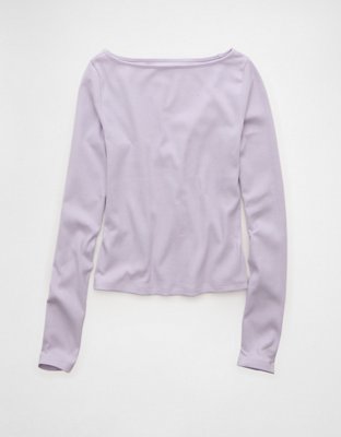 AE Long Sleeve Boatneck Baby Tee | American Eagle