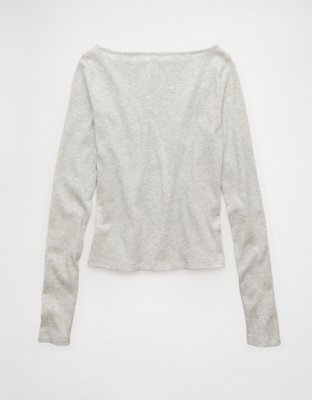 AE Long Sleeve Boatneck Baby Tee | American Eagle