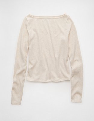 AE Long Sleeve Boatneck Baby Tee | American Eagle