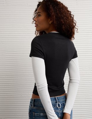 AE Double-Layered Long-Sleeve T-Shirt | American Eagle