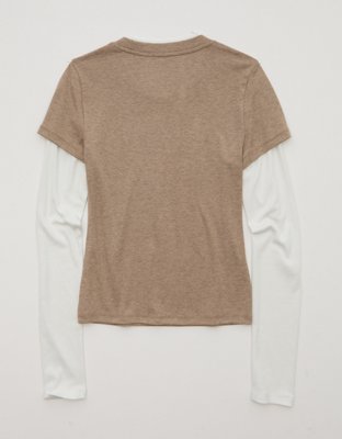 AE Double-Layered Long-Sleeve T-Shirt | American Eagle