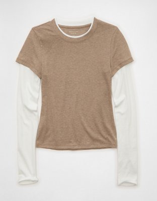 AE Double-Layered Long-Sleeve T-Shirt | American Eagle