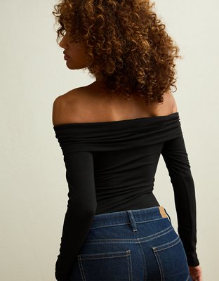AE Foldover Off-The-Shoulder Bodysuit 