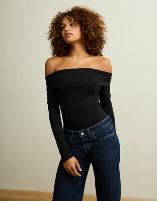 AE Foldover Off-The-Shoulder Bodysuit