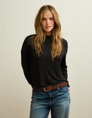 AE Soft & Sexy Ribbed Long-Sleeve T-Shirt