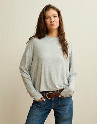 AE Soft & Sexy Ribbed Long-Sleeve T-Shirt