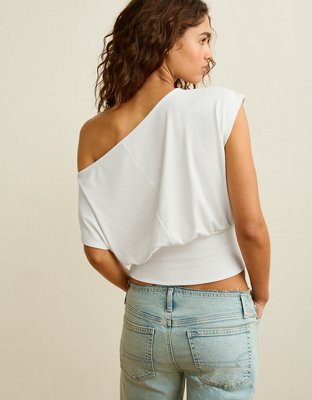 AE Off-the-Shoulder Cinched Sweater Tee