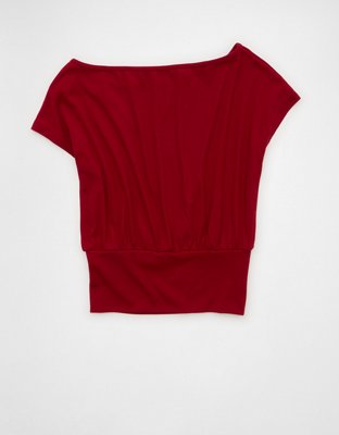 AE Off-the-Shoulder Cinched Sweater Tee