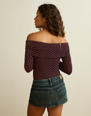 AE Foldover Off-The-Shoulder Bodysuit