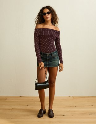 AE Foldover Off-The-Shoulder Bodysuit